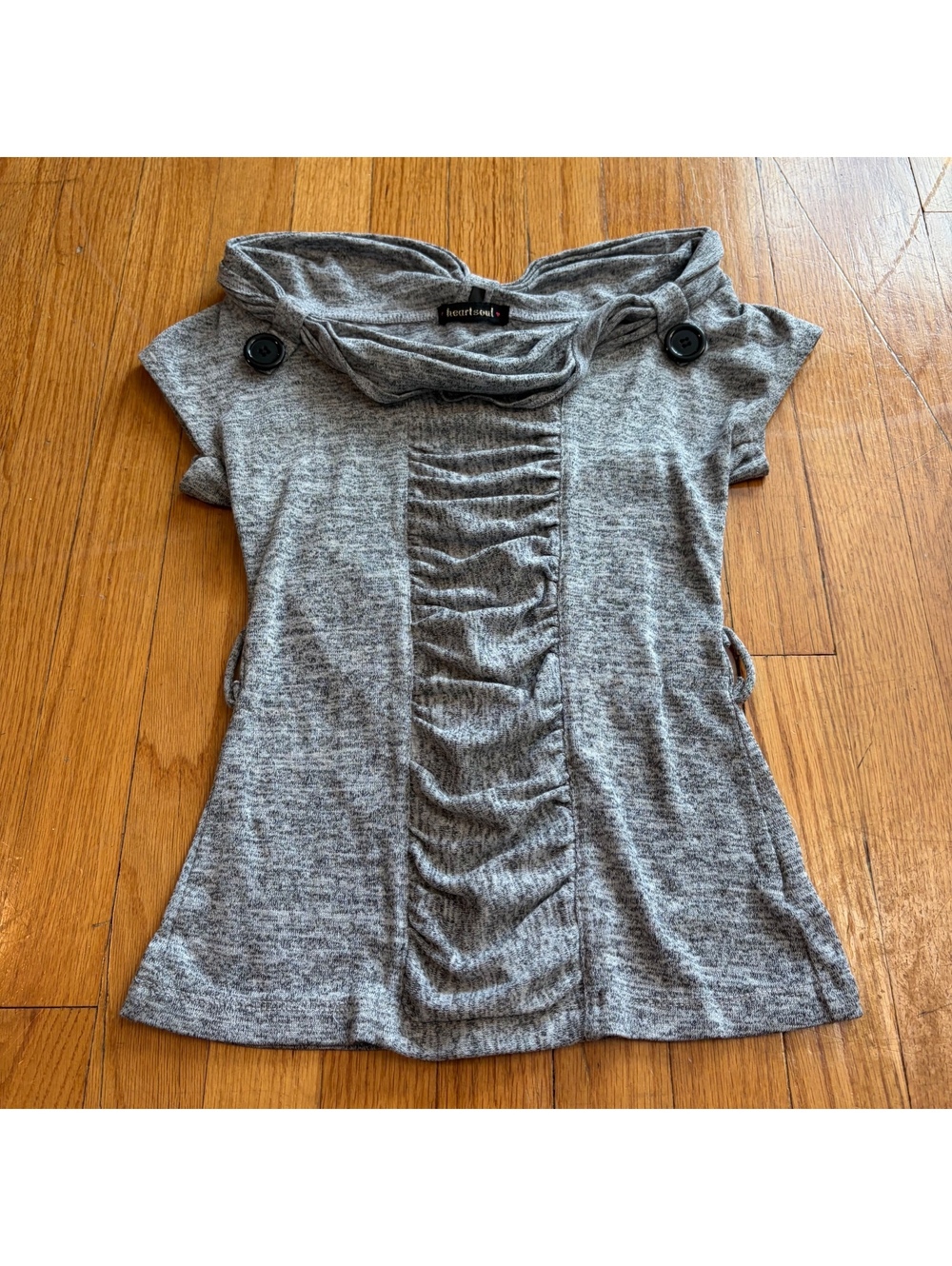 Vintage Y2K big button detail whimsical off the shoulder top